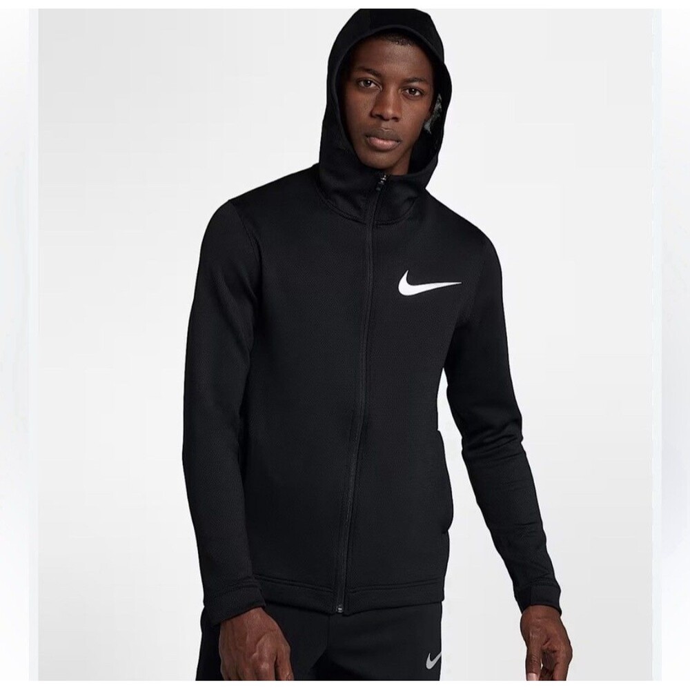Nike Mens Therma Flex Showtime Full Zip Basketball Hoodie Black Small